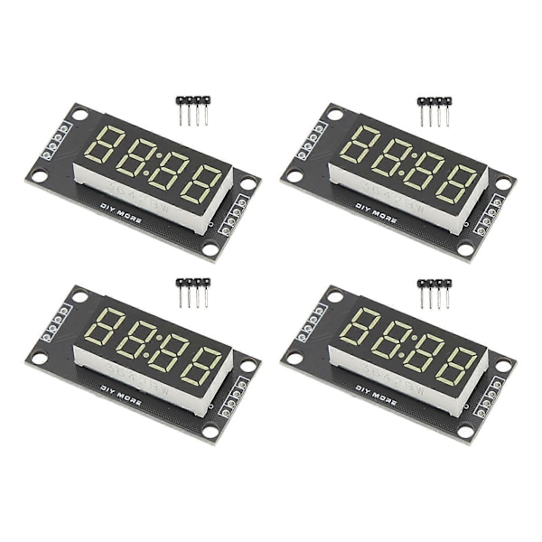 4 Set Digital Tube Display Module LED 4 Siffror 7 Segment 0.36in TM1637 Drivkrets Vit MRA110F