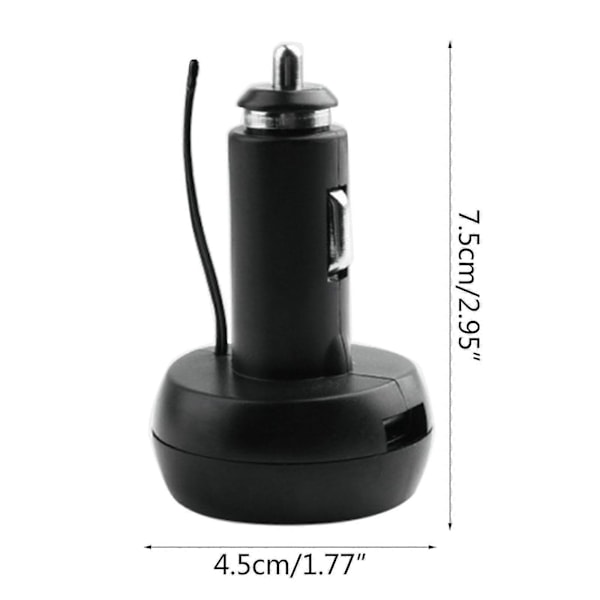 3 I 1 12/24v Bil Auto LED Digital Voltmeter Måler Termometer USB Oplader Blue