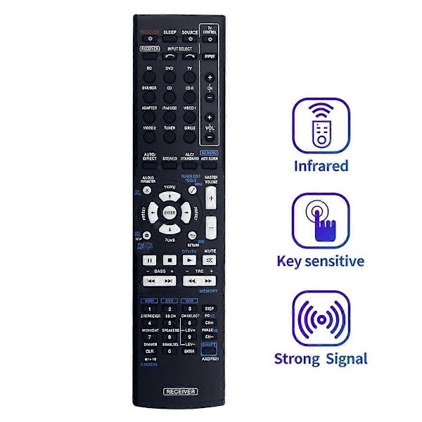 Korvaava Axd7621 -kaukosäädin Pioneer AV -vastaanottimille Axd7569 Axd7661 Axd7662 Axd7621 Axd7622 Axd7624