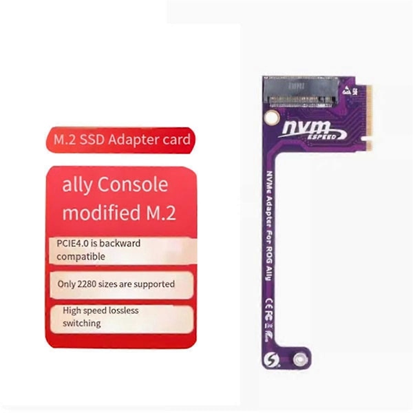 For Ally M.2 NVME Overføringskort 2230 til 2280 NVME 90 M2 Adapterkort for Ally Modifiserte Spilltilbehør