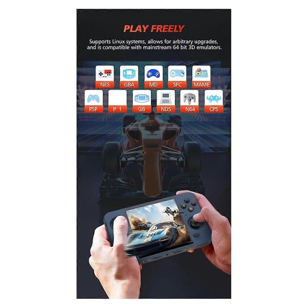 R40S Retro Videospillkonsoll 16GB+64GB WiFi+BT Linux Støtte for PSP PS1 N64 DC ARCADE Simulator Gul