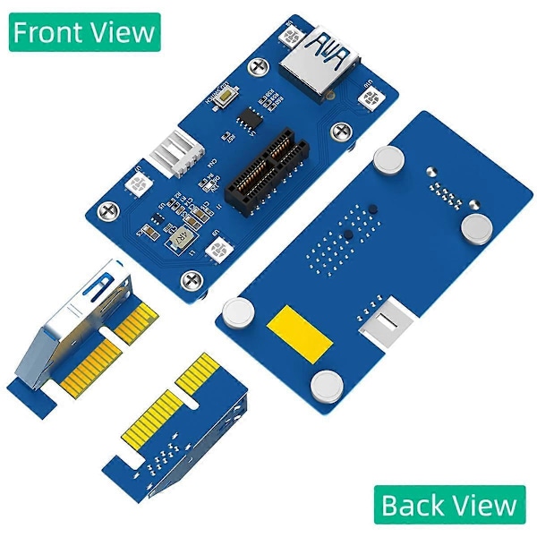 2 i 1 PCI Express PCI-E 1X till 1X/4x/8x/16x Riser-kort med automatisk missfärgnings-LED-lampa