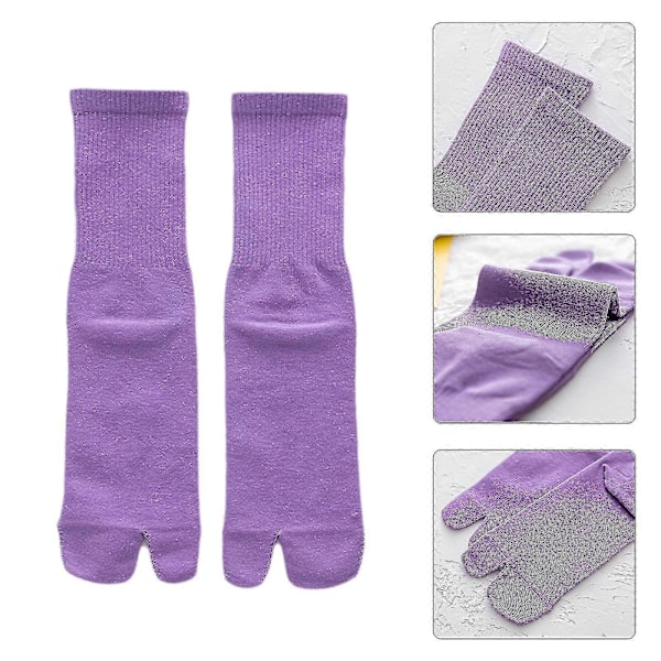 Naisten Miesten Ribbineulotut Puuvillaiset Varvassukat Kimono Tabi Crew Sukkien Harajuku Neon Yksivärinen Rullalauta 2 Varpaan Sandaali Rento Puolipitkä Sukka Orange