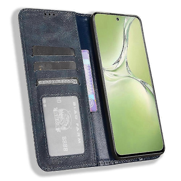 Til Oppo K12x 5G/ OnePlus Nord CE 4 Lite 5G Stand Case Magnetisk Lukning Læder Telefon Cover Blue