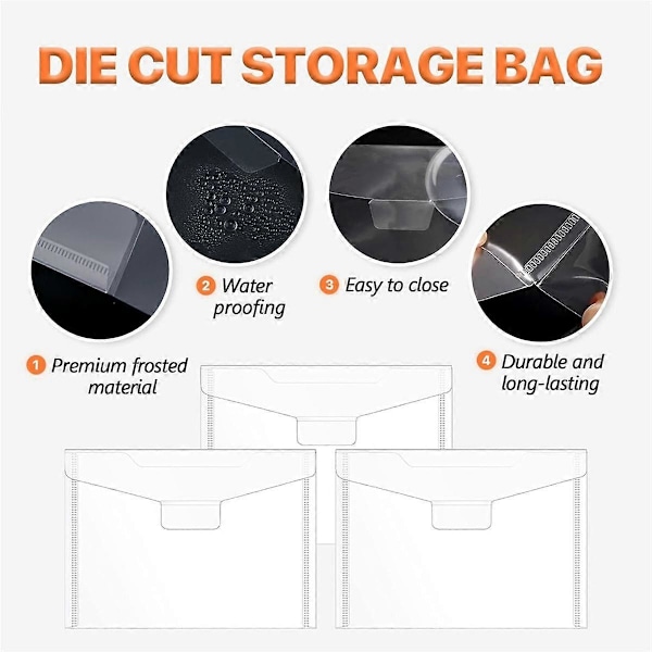 0,6 mm Stark Magnetisk Gummimatta och Förvaringspåse för Stämplar, Set för Förvaring av Dies, Scrapbooking Orange
