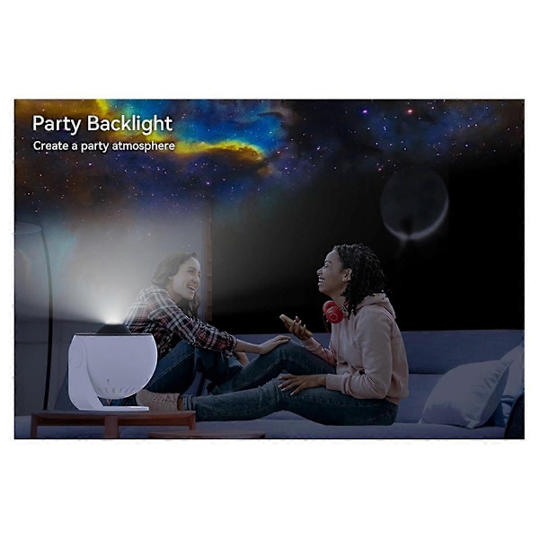 Stjernenattlys Galakseprojektor 360° Rotasjon Planetariumlampe for Soverom Valentinsdagsgave Send 13 Filmsett