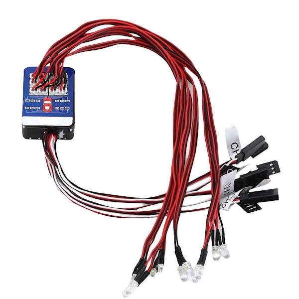 RC Bil 12 LED Ljus Set Belysningssystem Kit Simulering Blinkande Ljus för 1/10 1/8 RC Bil Lastbil Belysningstillbehör