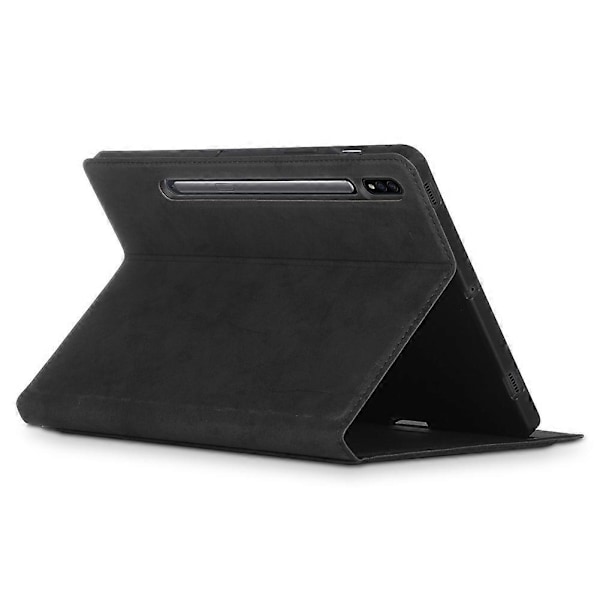 Soft Shell med Penn-spor Sutur Lærveske Nettbrett Datamaskin Beskyttelsesdeksel 11 Tommer Passer Tab S7 Svart