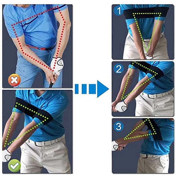 Golf Håndbevægelse Korrektionsbælte Swing Elastisk Bånd Arm Holdningskorrektion