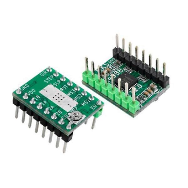 4 stk. A4988 StepStick Stepper Driver til Reprap 3D Printer Dele Stepper Motor Driver med Køleplade Tilbehør