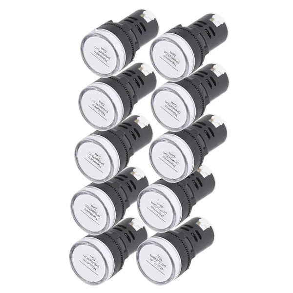 10 stk. AD16-22DS LED Signallys Hvit Høy Lysstyrke Indikator Utstyrstilbehør AC220V