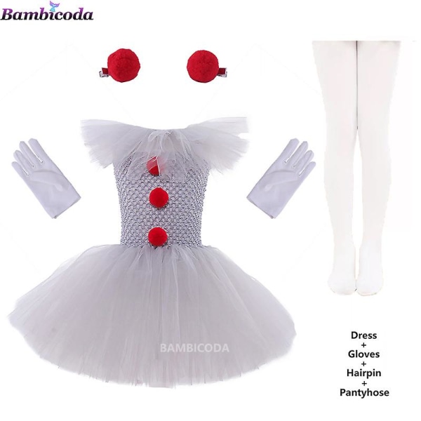 Grå tjej Halloween kostym Tutu Cosplay kostym set 2 M(4-5Y)