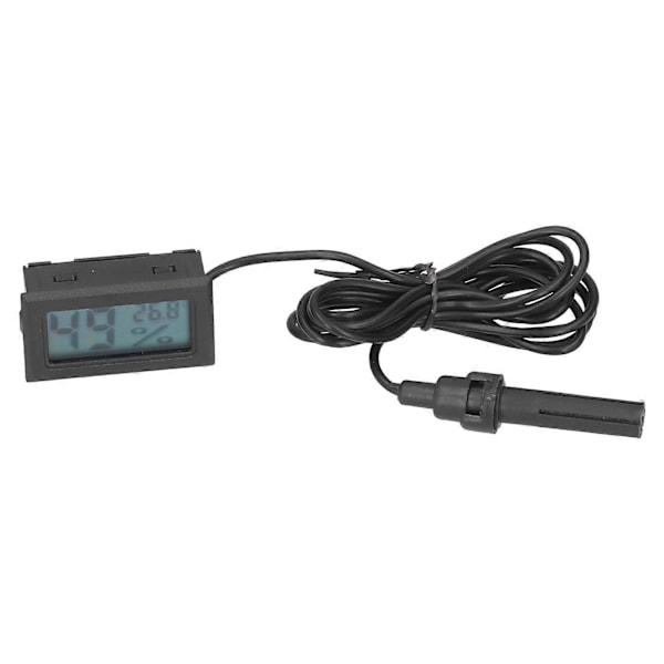 Temperatur Fugtighedsmåler Sort Mini Indendørs LCD Termometer Hygrometer med Probe