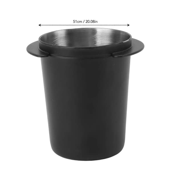 Kaffedoseringskop Rustfrit Stål Universal Sort Pulver Tilbehørsværktøj til Kaffemaskine 51mm