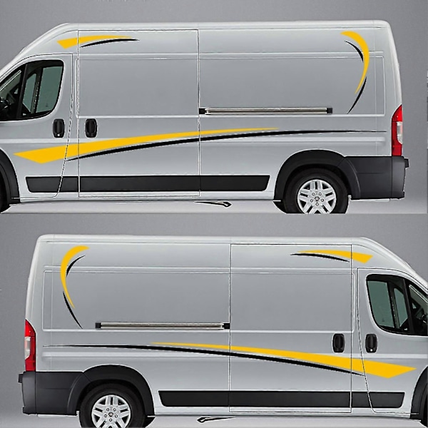 Matkailuauton yleiskäyttöinen koritarra DIY raidat kuvatarra koristelu asuntovaunuun Yellow