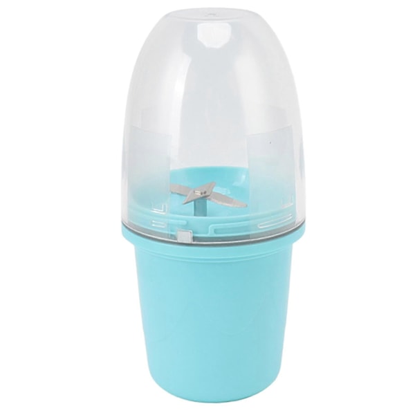 Bärbar Juicekopp Multifunktionell Uppladdningsbar Liten 4-bladig Blender Fruktblandare för Hemmet 260ml Blå