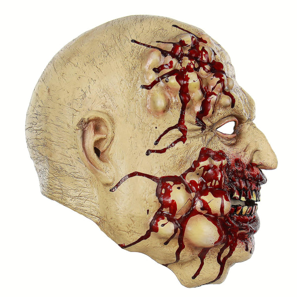 Skrämmande Bloody Butcher Latex Huvudbonader Halloween Haunted House Party Prank Parodi Zombie Cosplay Mask