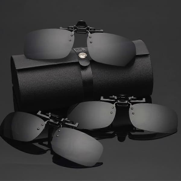 [2-pack] Clip-on-solglasögon, för män/kvinnor, Nattkörningsglasögon, Polariserade solglasögon