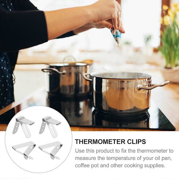 4 st Termometerklämmor Kötttermometerklämmor Temperatursondhållare