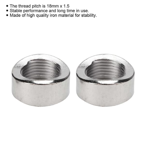 2 STK Ilt Sensor Kurve Hakket Møtrik Bung M18 X 1.5 Gevind Jern