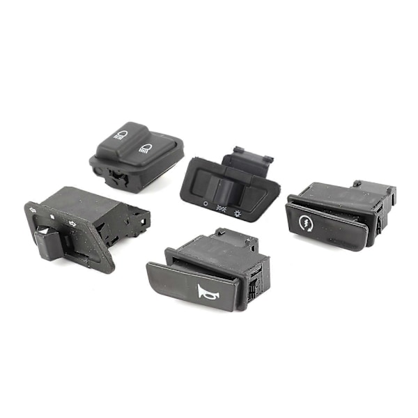 5 stk. Motorsykkelstarter Høy Lav Beam Frontlykt Horn Blinklys Knappsett Passer for GY6 125CC