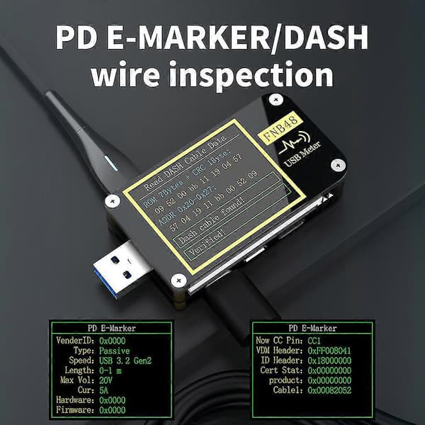 Lomme USB Tester Spænding & Strøm Tester USB C Multimeter Hurtig Opladning