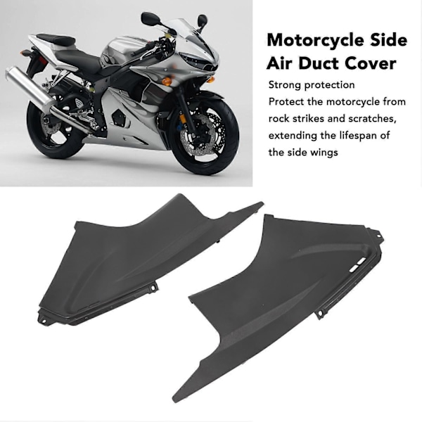 1 Par Motorcykel Sido Luftkanal Kåpa Insats Svart Vänster Höger Kåpa Deflektor Skydd för YZF R6 2003 till 2005
