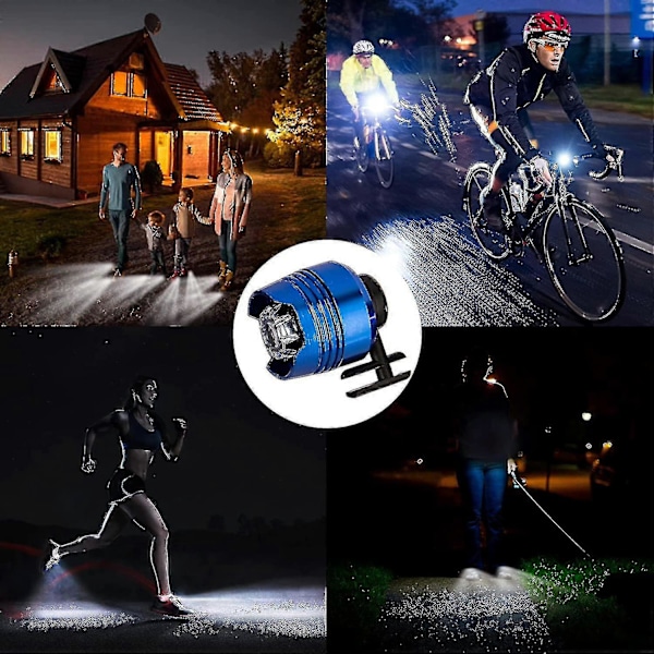 2 stk. Oppladbare lommelykter Hodelykter for Crocs, Små lys charms for Crocs sko tresko dekorasjon, Selvlysende sko dekorasjon Blue