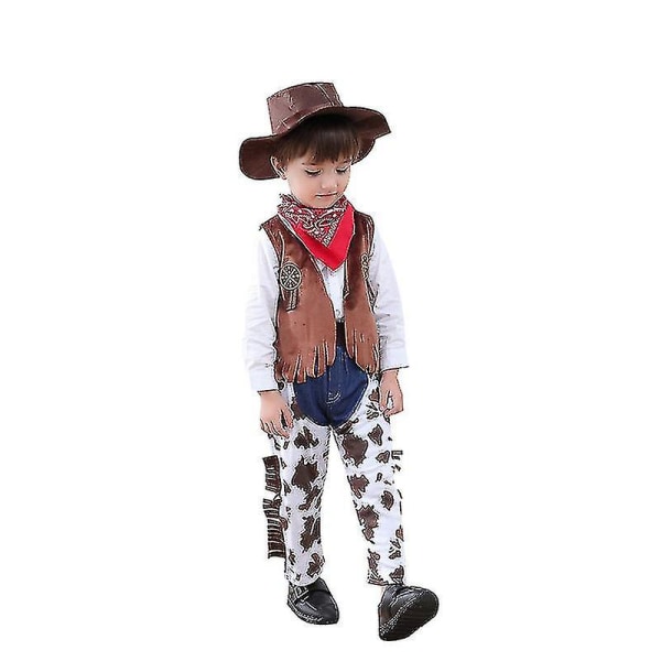 4st Western Cowboy Style Kläder Vuxen Barnkläder Klassisk jeansjacka Väst hög kvalitet 110