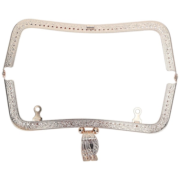 Metall Plånboksram DIY Kisslås Retro Präglat Handtag Hårdvarutillbehör 20cm Gyllene B01-02700477