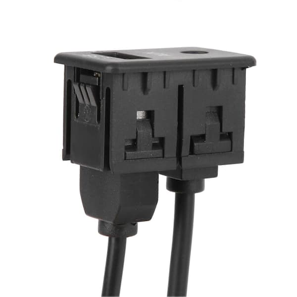3,5 mm AUX forlængerkabeladapter planmonteret USB-port hovedtelefonstik panelmontering til bil båd
