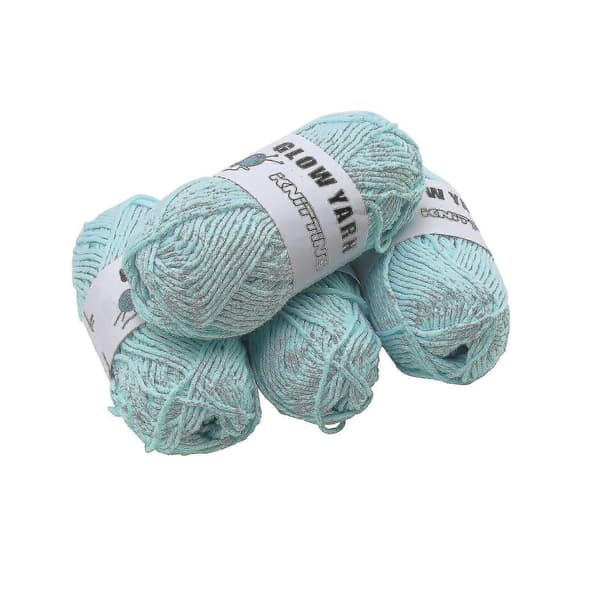 Lysande Ull DIY Vävd Handstickad Polyester DIY Självlysande Garn Hantverk A5