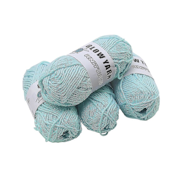 Lysende Uld DIY Vævet Håndstrikket Polyester DIY Glød Garn Håndværk A5