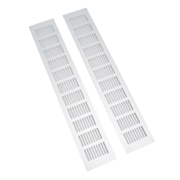 2 stk. Luftventilationsgitter Aluminiumlegering Rektangulær Ventilationsplade til Skab Skoskab Garderobe 80x450mm