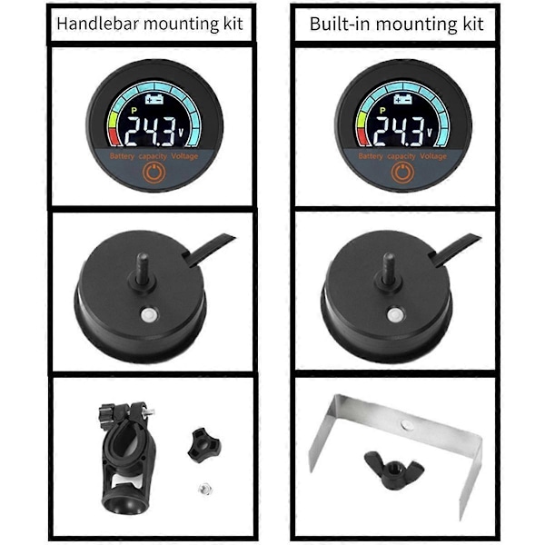 5918 DC8-100V Digital Cirkulär Voltmeter Vattentät Batterikapacitetsmätare Bilspänningsmätare Testare A