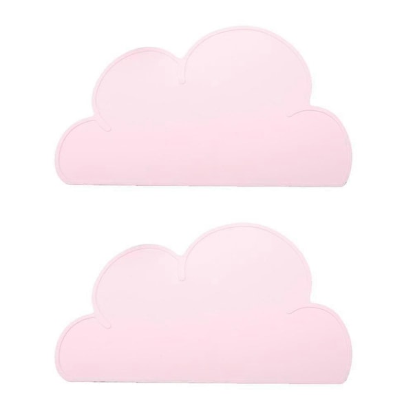 Lasten Ruokailualusta - Silikoninen Pilven Muotoinen Liukumaton Ruokailualusta Vauvoille ja Taaperoille, Uudelleenkäytettävät Ruokailualustat Light pink
