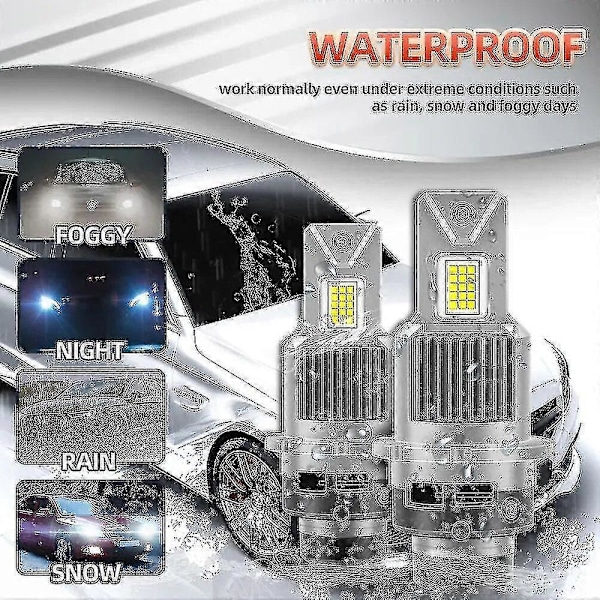 D4s D4r D2r D2s LED-frontlyspærer 6000k Hvit Konverteringssett Plug and Play Xenon HID Lys Erstatning Canbus Feilfri BNW D2s