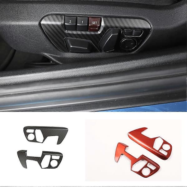 Til A90 2018-2021 Rustfrit Stål Sædejusteringsknap Panel Cover Trim Dekor Tilbehør, Kulfiber