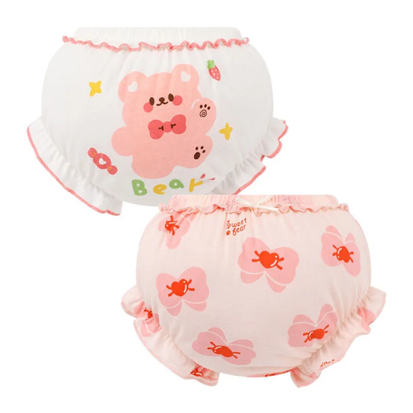 2 st Sommar Baby 100% Bomulls Shorts Barn Kawaii Söta Tecknade Kalsonger PP Byxor 1074BC 13-24M ( 100 )