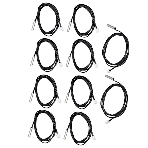 10 stk. Termistor Sensor NTC Temp Temperatur Probe 5x25mm Cylindrisk Hoved til Måling 50K B3950