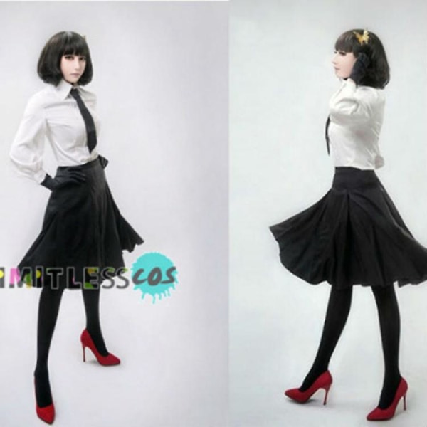 Huanhuan Anime Cosplay Kostym för Bungou Stray Dogs Akiko Yosano Wig XL