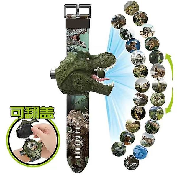 Tecknad Barnprojektionsklocka med Justerbart Armband Barnpresent Dinosaur watch
