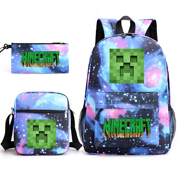 MINECRAFT Ryggsäck Skolväska för Barn Pojkar Flickor Spel Tryckt Student Bokväska Skolmaterial Light Green