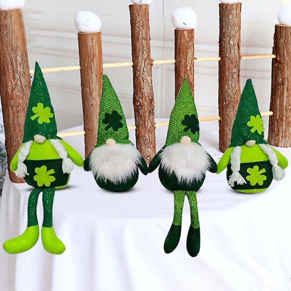 Hängande irländsk St. Patricks Day Pom Pom Folieboll Klöverballonger Partydekor Väggprydnad legless beard
