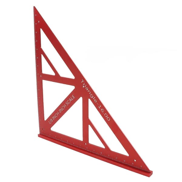 Trekantlinjal for trearbeid, multifunksjonell stor trekantmåler i aluminiumslegering