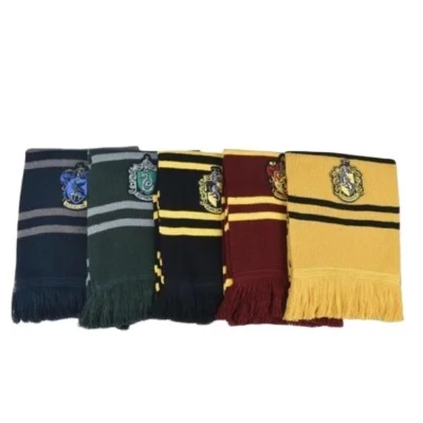 NY Harryy Potter Scarf Varm Tjock Slytherin Hogwarts College Badge Ravenclaw Hermione Gryffindor Tofs Scarf Accessoarer Presenter Green