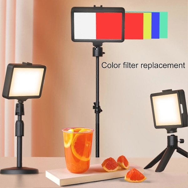 1 Set LED Fyllnadsljus Steglöst Dimbar Ultraljus Stark Icke-Bländande 360-Graders Rotation Kompakt Storlek LED Videoljus Fotografering Selfie Dimbar Panel Av