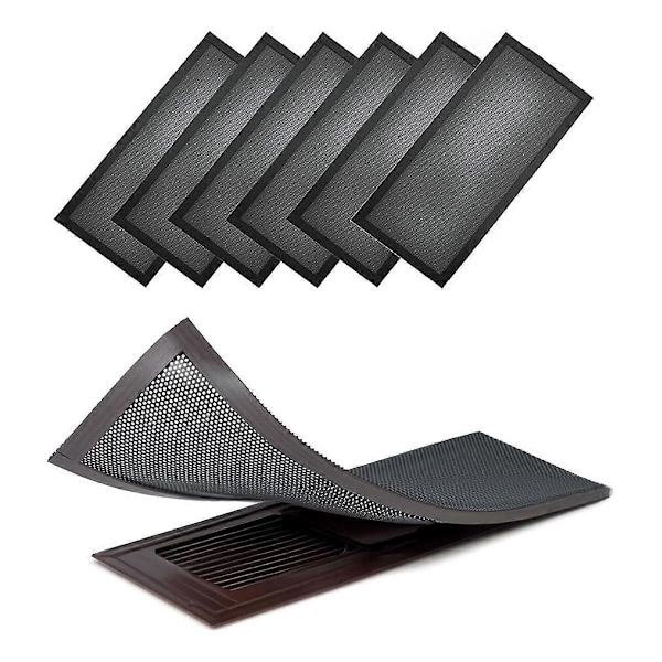 Gulvventilationshætter 6-pak - 4x10 tommer Magnetisk Ventilationsregisterfilter - Vaskbare Mesh-skærmdæksler til HVAC-gulvgitter