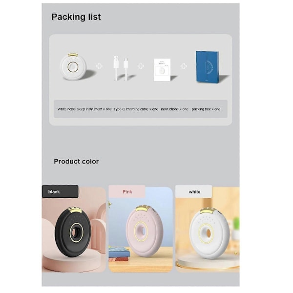 Sound Box Benlednings Trådlös Bluetooth Högtalare Stereo Bas Under Kudde Vit Brus Förbättra Sömn Använd Vit