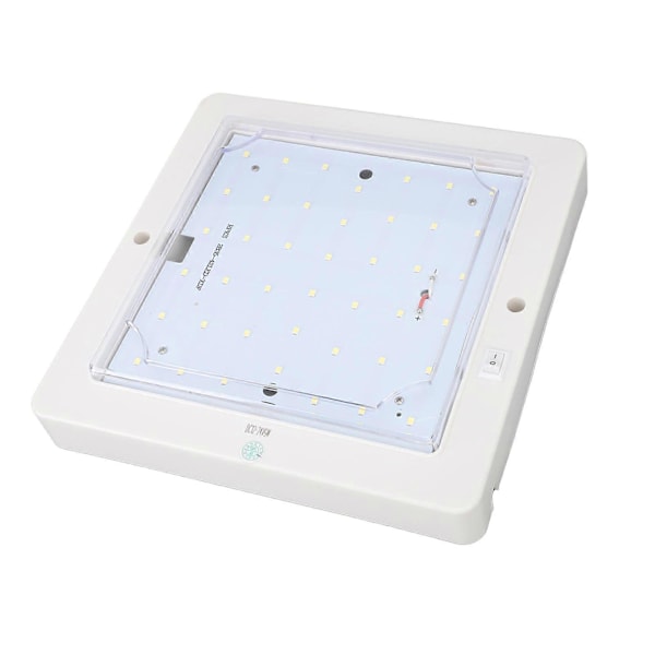 8x8 tommer DC 12?24V Firkantet RV Kabine Loftlampe 9W LED Indvendig Loft Taglys Kabinelampe til Bil Trailer Camper Marine Både Varmt Hvidt Lys 270